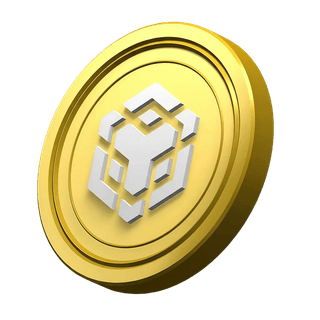 Decorative Binance BNB coin element on the community trust area
