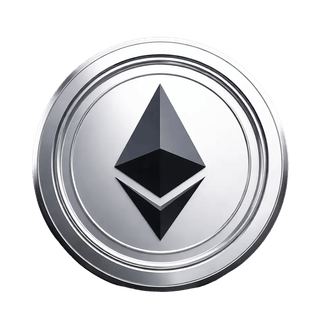 Floating Ethereum ETH cryptocurrency coin graphic element