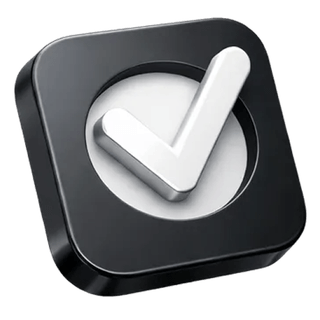 3D checkmark icon for approval on the Karri Wertholm about page